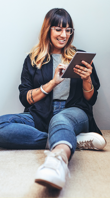 Woman using a tablet pc