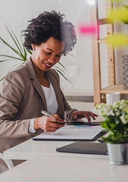 woman working at a desk